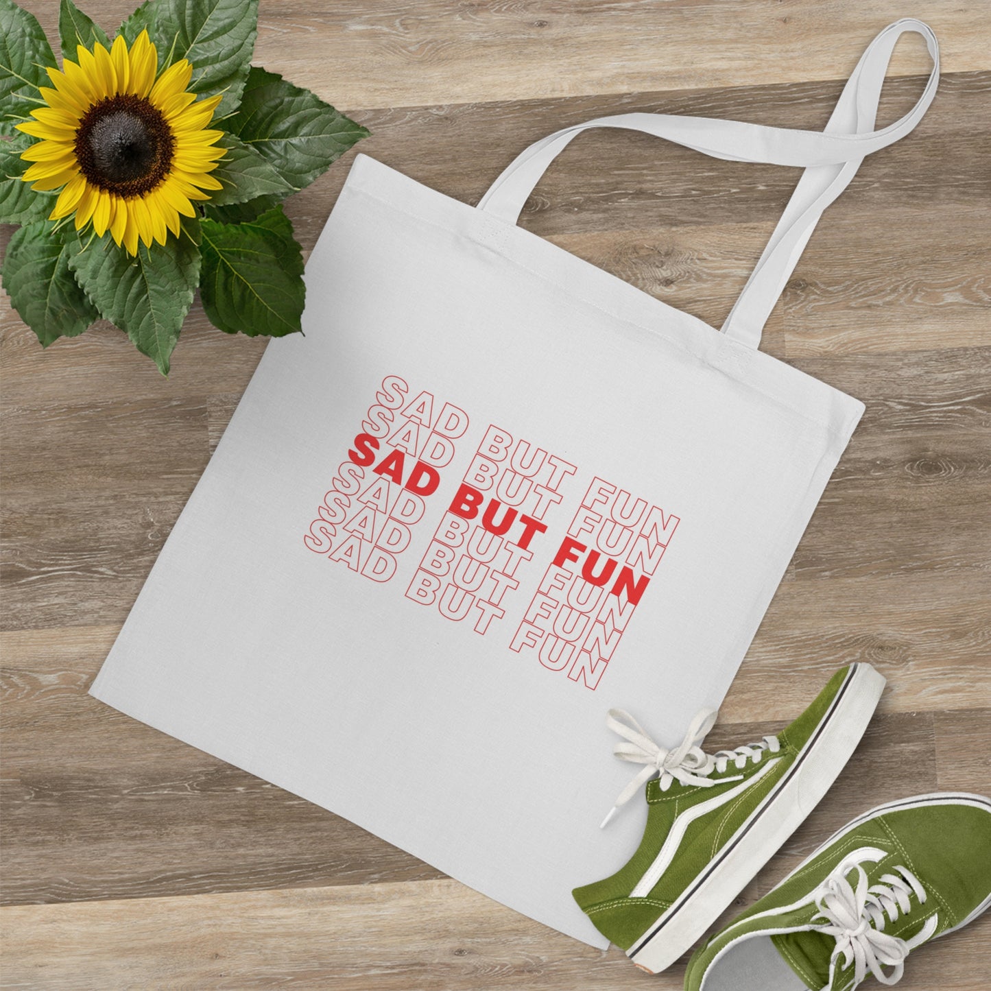 SAD BUT FUN Grocery Bag Tote